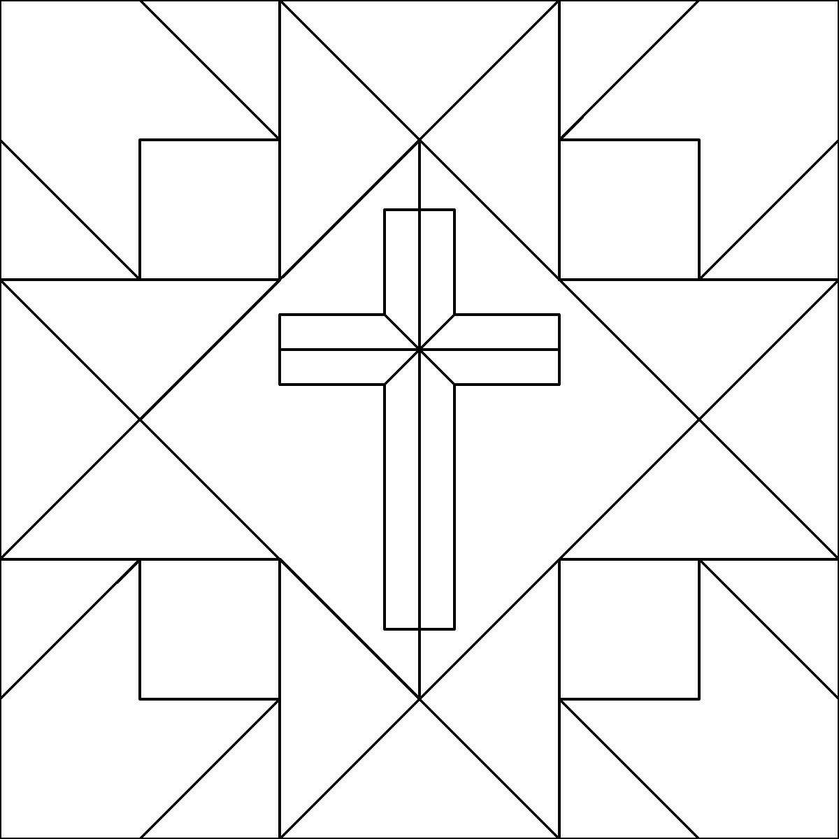 Pattern 129, Cross 2 barn quilt pattern thumbnail